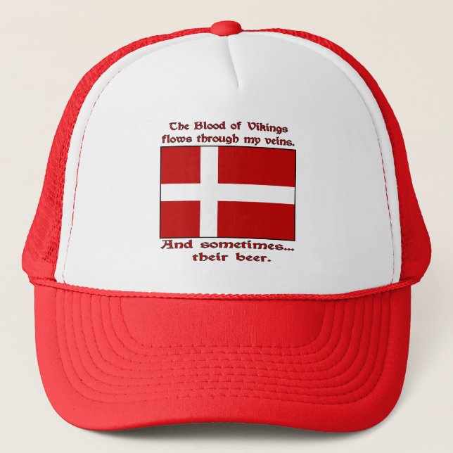 Blood of Vikings Flows Veins Sometimes Beer Trucker Hat (Front)