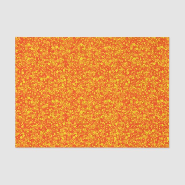 Blood Orange Faux Glitter & Sparkles Pattern Tissue Paper (Front)