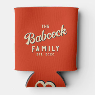 Blood Orange Retro Family Name & Year Can Cooler
