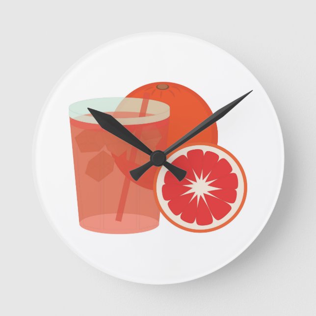 Blood Orange Round Clock (Front)