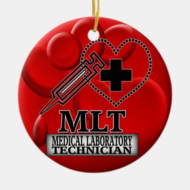 BLOOD ORNAMENT MLT - MEDICAL LABORATORY TECHNICIAN (Front)