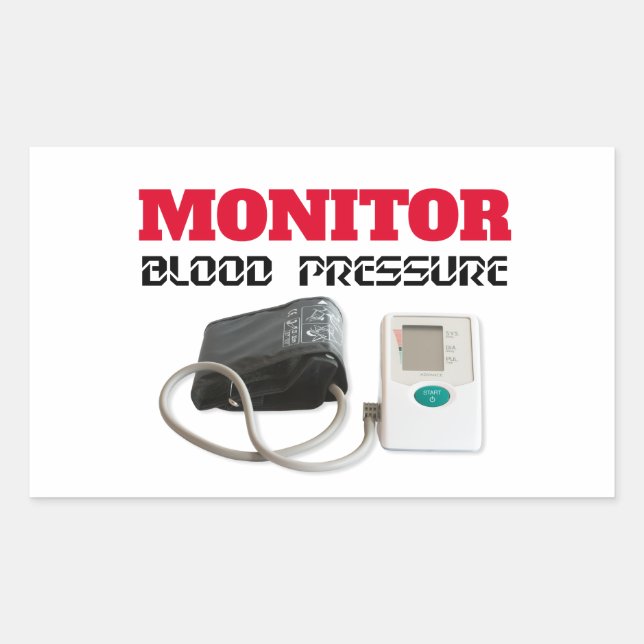 Blood pressure monitoring rectangular sticker (Front)