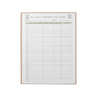 Blood pressure Notepad 