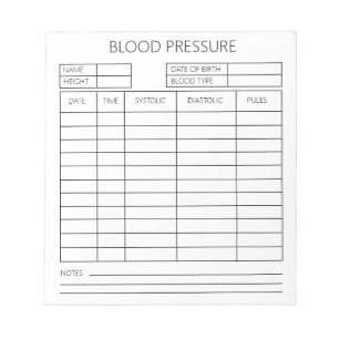 Blood Pressure Notepad