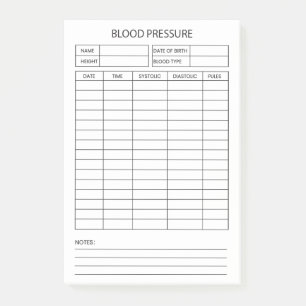 Blood Pressure Post-it Notes
