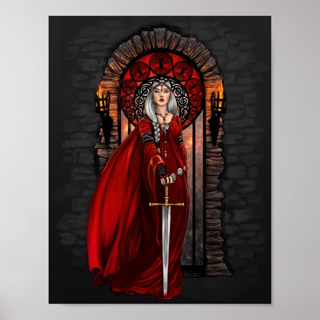 Blood Queen enchantress fantasy art print (Front)
