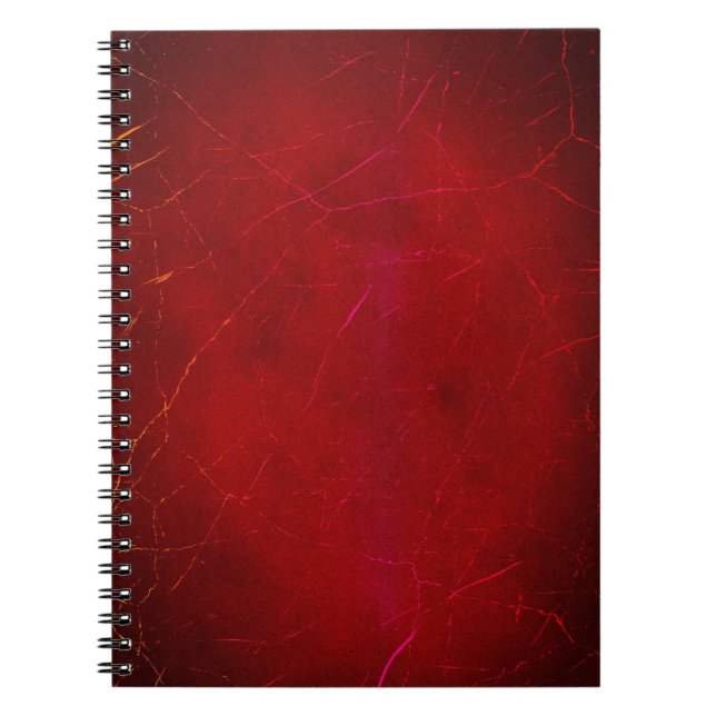 Blood Red Abstract Texture with Scratches Notebook (Front)