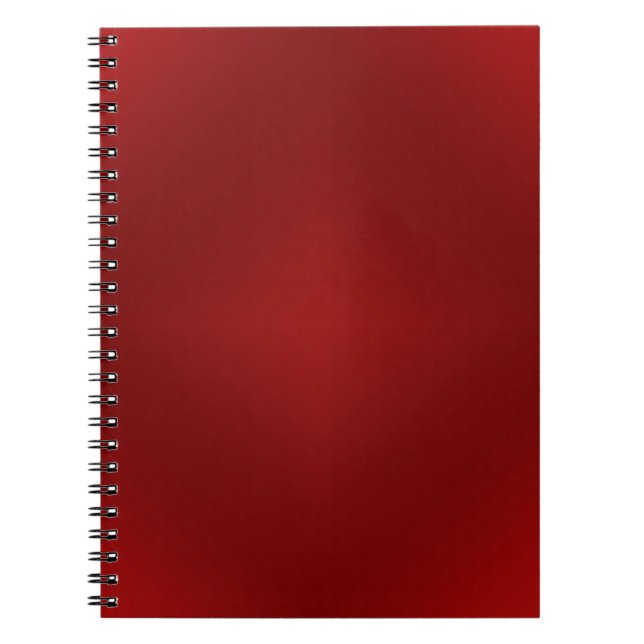 Blood Red Gradient - Customised Dark Red Template Notebook (Front)