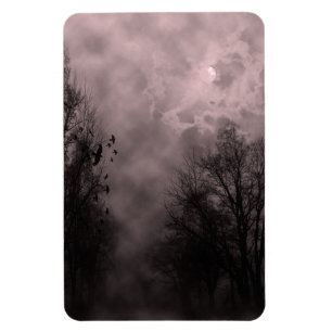 Blood Red Haunted Sky with Ravens Magnet