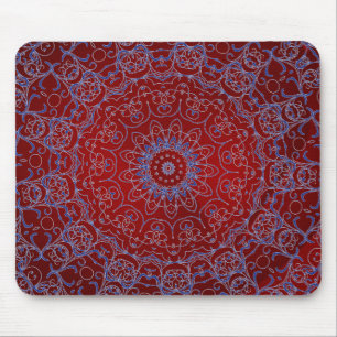 Blood Red Hearts and Blue Lace Mouse Pad