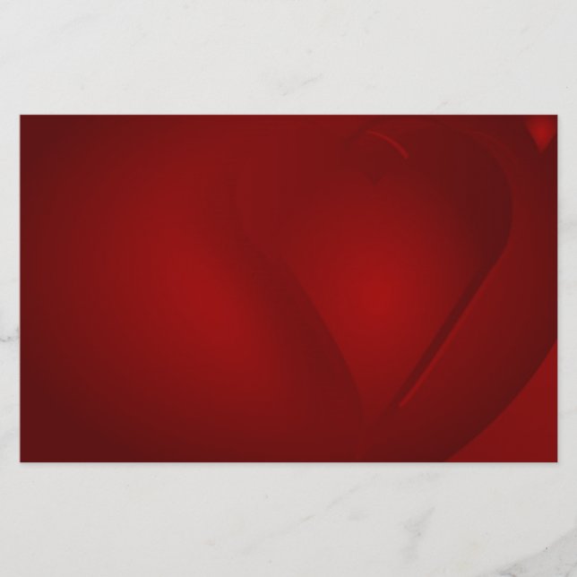 Blood Red Hearts Stationery (Front)