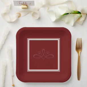 Blood red invitation paper plates