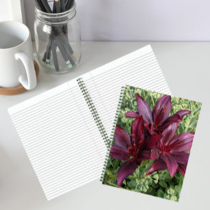 Blood Red Lilies and Sedum Floral Notebook