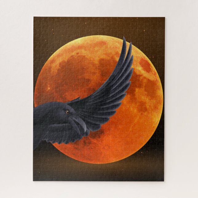 Blood Red Moon Black Raven   Jigsaw Puzzle (Vertical)