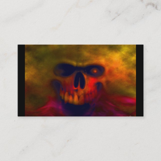 Blood Red Sky Cloud Skull Business Card (Front)