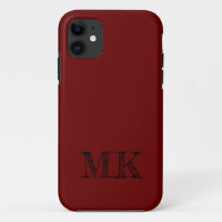Blood Red Solid Colour | Minimal Initial
