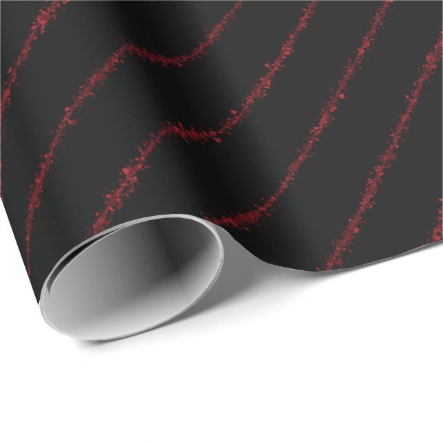 Blood Red Splatter Pinstripes Wrapping Paper (Roll Corner)