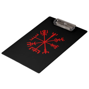 Blood Red Vegvísir (Viking Compass) Clipboard