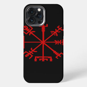 Blood Red Vegvísir (Viking Compass) iPhone Case