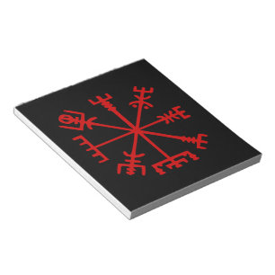 Blood Red Vegvísir (Viking Compass) Notepad
