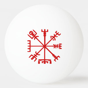 Blood Red Vegvísir (Viking Compass) Ping Pong Ball