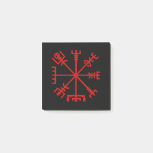 Blood Red Vegvísir (Viking Compass) Post-it Notes