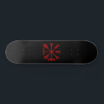 Blood Red Vegvísir (Viking Compass) Skateboard<br><div class="desc">Vegvísir (Viking Compass) / Nordic Symbols. If this sign is carried, one will never lose one's way in storms or bad weather, even when the way is not known. Globe Trotters specialises in idiosyncratic imagery from around the globe. Here you will find unique Greeting Cards, Postcards, Posters, Mousepads and more....</div>