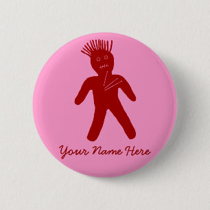 Blood Red Voodoo Doll 6 Cm Round Badge