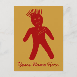 Blood Red Voodoo Doll Postcard