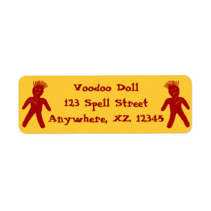Blood Red Voodoo Doll Return Address Label