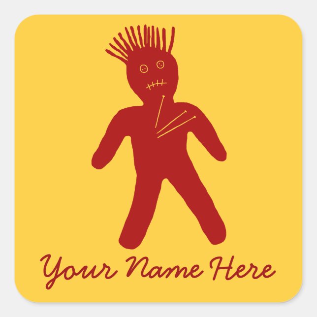 Blood Red Voodoo Doll Square Sticker (Front)