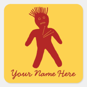 Blood Red Voodoo Doll Square Sticker