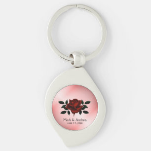 Blood Rose Goth Wedding Party GIft Key Ring