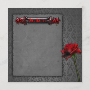 Blood Rose Gothic Wedding Invitation