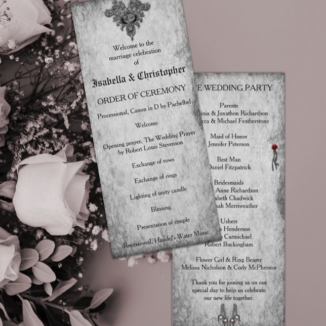 Blood Roses Gothic Wedding Program (Creator Uploaded)