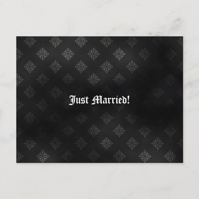 Blood Scroll Vampire Goth Wedding Announcement Postcard (Front)