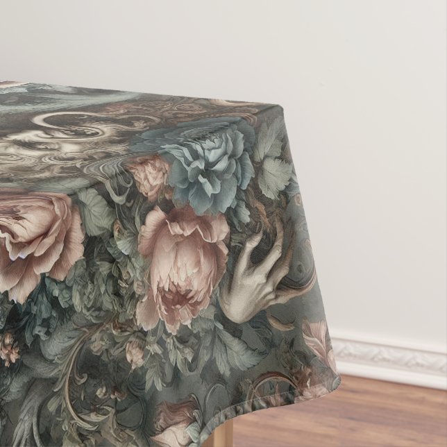 Blood Shadows Ritual – Gothic Large Pattern Tablecloth (In Situ)