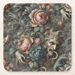 Blood Shadows Ritual – Gothic Victorian Square Paper Coaster