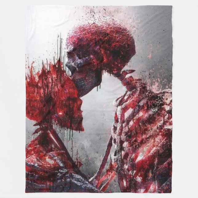 BLOOD SKULLS FLEECE BLANKET (Front)