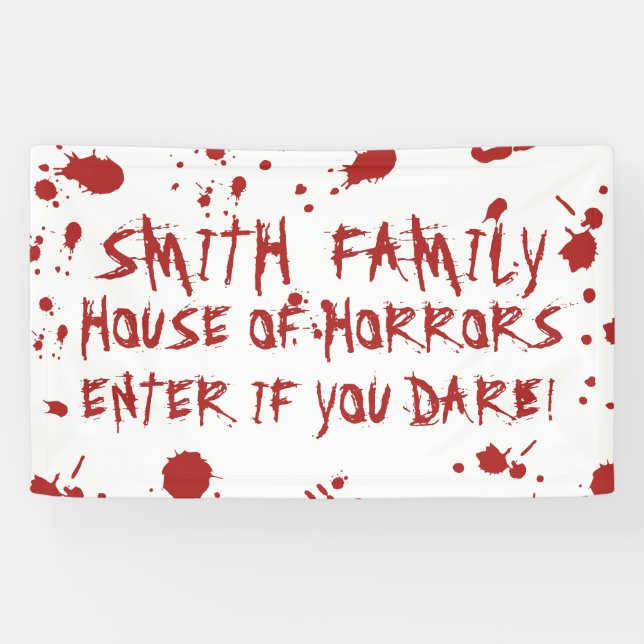 Blood Soaked Bloody Hand Print Custom Halloween Banner (Horizontal)
