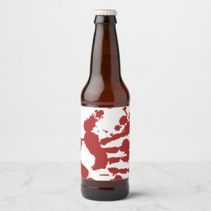 Blood Spatter Bloody Hand Print Halloween Beer Bottle Label