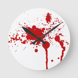 Blood Splatter Gunshot Wound Bleeding Bloody Round Clock