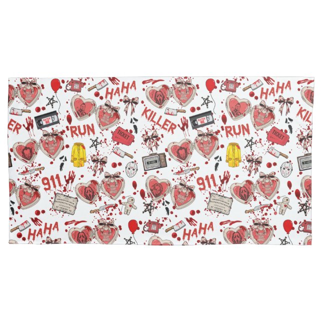 Blood Splatter Horror Movie Bedding Pillowcase (Front)