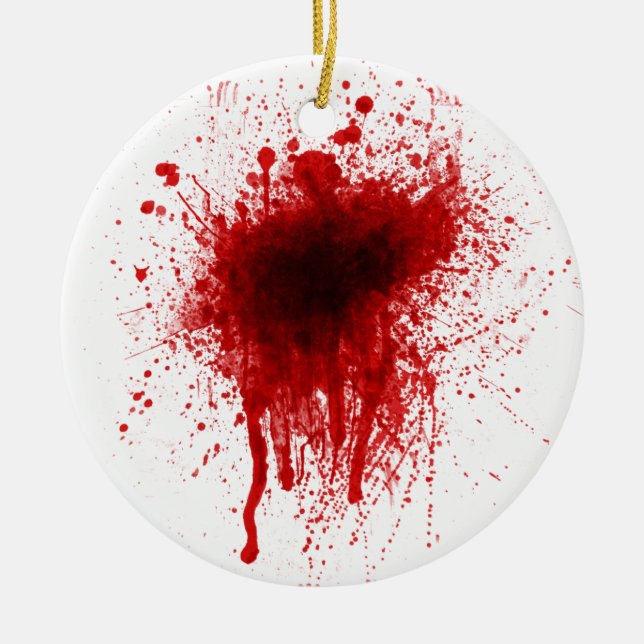 Blood Splatter Realistic Ceramic Ornament (Front)