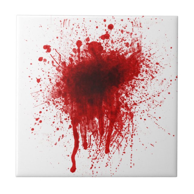 Blood Splatter Realistic Ceramic Tile (Front)