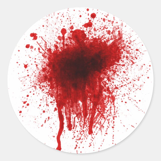 Blood Splatter Realistic Classic Round Sticker (Front)