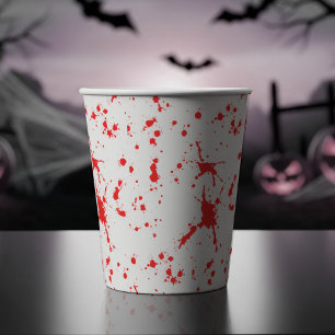 Blood Splatter Red & White Halloween Paper Cups