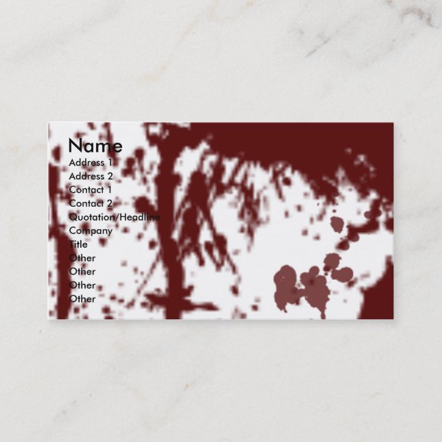 BLOOD STAINED PROFILE CARD (Front)