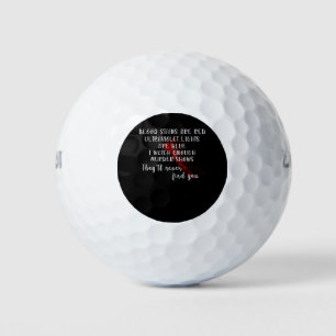 blood stains are red, ultraviolet lights are blue golf balls