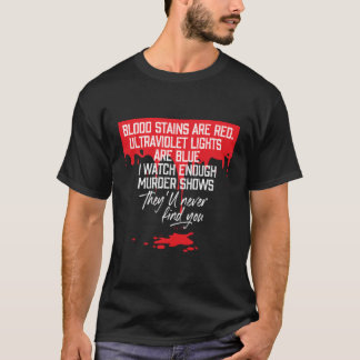 Blood Stains Are Red Ultraviolet Lights Are Blue T T-Shirt